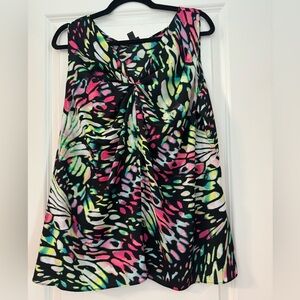 1X multicolor sleeveless dress top